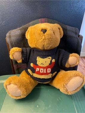 1997 Ralph Lauren Polo Bear Plush Teddy - Navy Sweater